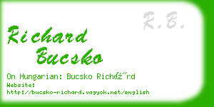 richard bucsko business card